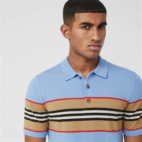 mens burberry polo pale blue|Burberry polo tee.